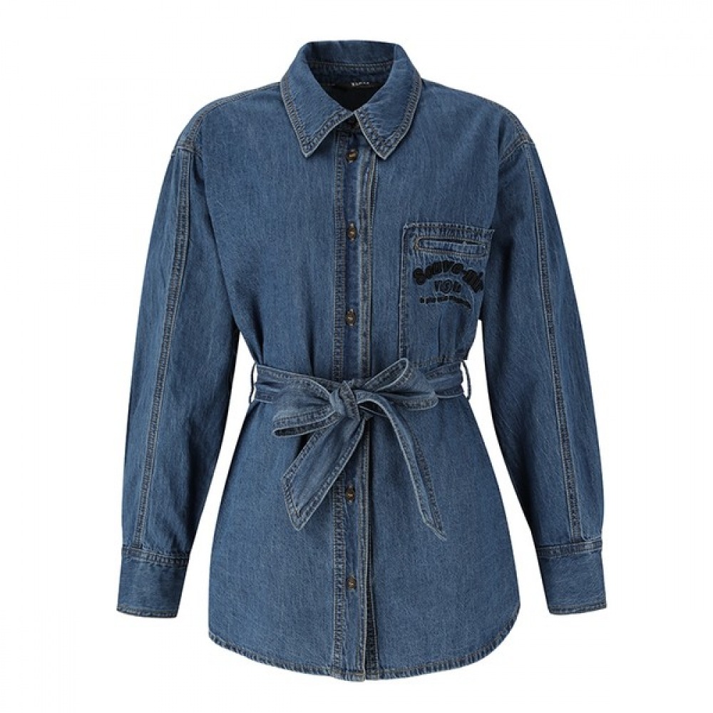 (ニューヨーク訪問) ベルト付きデニムボタンジャケット (VY9DJ10)