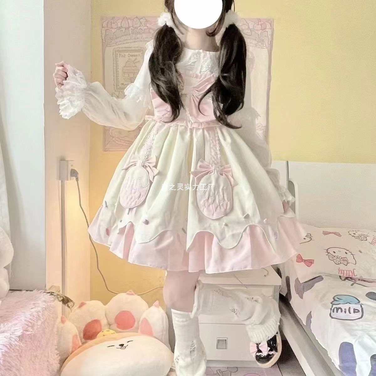 チャイフフ 秋冬ロースカート かわいいロング秋冬ロリータ ロリータスカート デフォルトアイテム シングルスカート