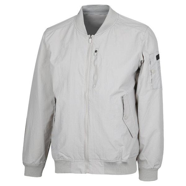 メンズ 季節の変わり目 ソフト 軽量 ブルゾン ボンバージャケット BR-JUA-HGMP16-グレー
