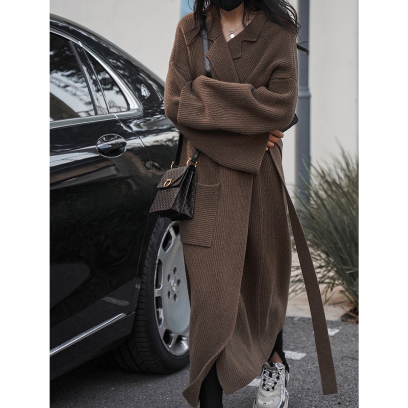 アウタートレンチコート韓国ファッション 可愛い ロング カジュアル トレンチコート ジャケット OL通勤 着痩せ ランタン袖 レディース 気質 スーツ襟 冬アウター コート トップス