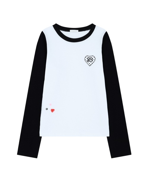 【ILLIGO】 129 HEART SNAP LONG SLEEVE WHITE 正規品