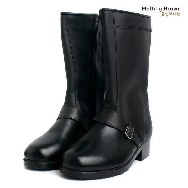 メンズライダースブーツ牛革ロングブーツファーの裏地