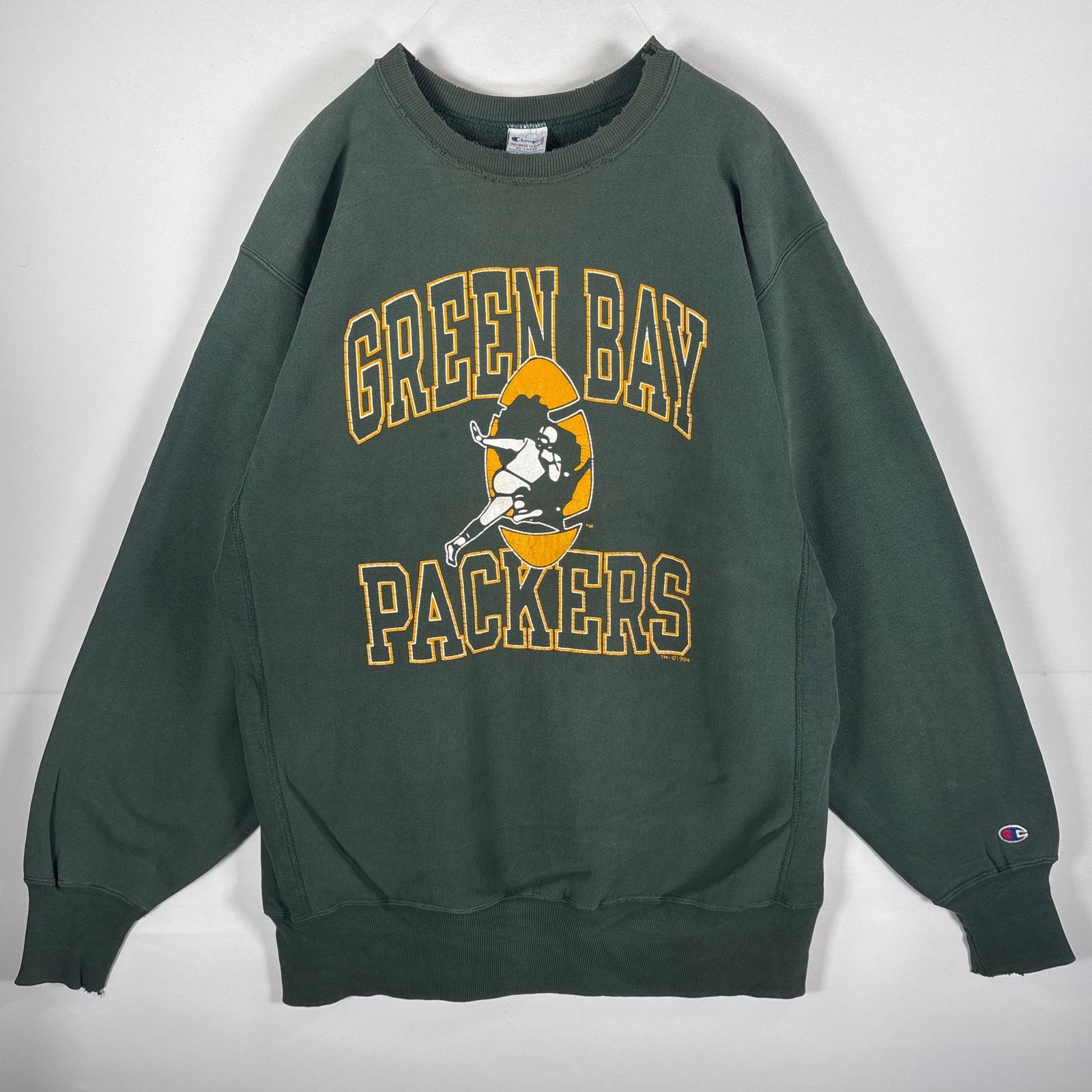 古着 90s/90年代 USA製 スウェット リバースウィーブ NFL パッカーズ コピーライト XXーLarge グリーン メンズ