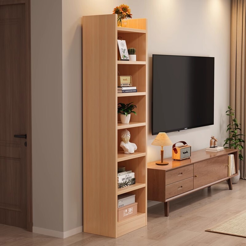 转角书柜书架落地简约靠墙拐角置物架窄缝柜子家用客厅简易多层柜