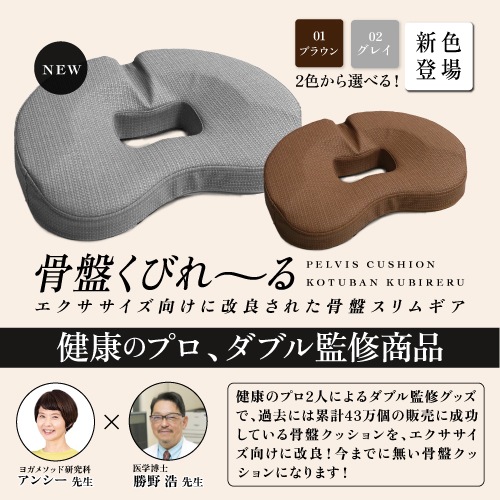 【健康のプロダブル監修グッズ】 骨盤くびれーる 姿勢改善骨盤クッション