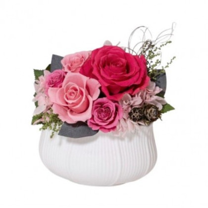 フラワーアレンジ グレーデ ピンク F-6109