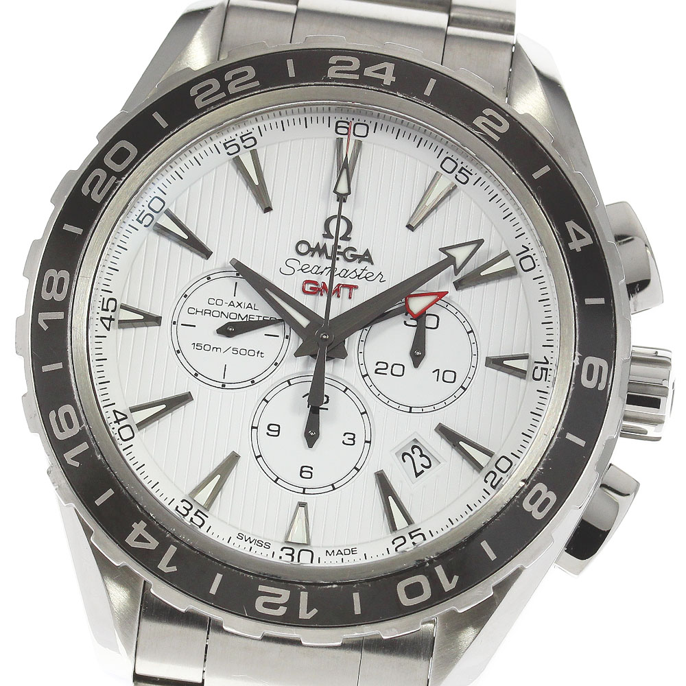 オメガ OMEGA 231.10.44.52.04.001 シーマスター アクアテラ GMT クロノグラフ デイト 自動巻き メンズ 箱付き_815959【中古】