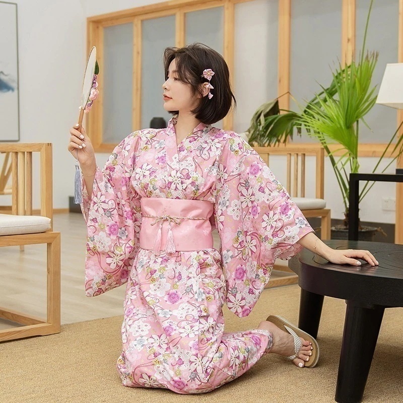 浴衣伝統正装ロング入浴服コスプレアニメ演出セット着物