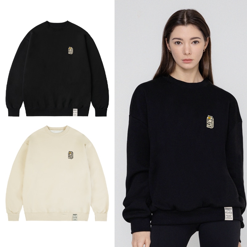 [UNISEX] Dot Smile Small Milk Pack Sweatshirt_2color