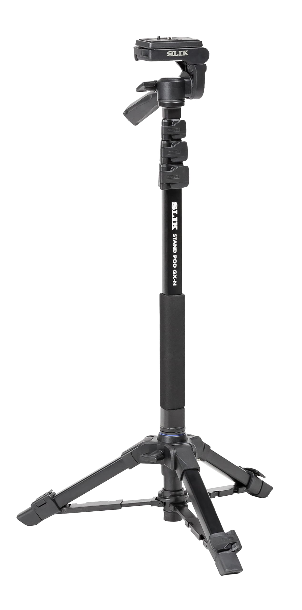 SLIK 一脚兼簡易三脚 スタンドポッドGX-N 4段レバーロック式 3ウェイ雲台 クイックシュー式 217122 ブラック