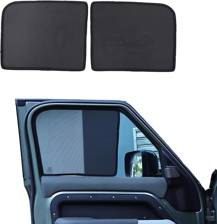 ランドローバー ディフェンダー 110 130 2020年～現行に対応 メッシュサンシェード 車 蚊よけ メッシュカーテン カーシェード アイソレーション 遮光 (運転席＆助手席/2枚)