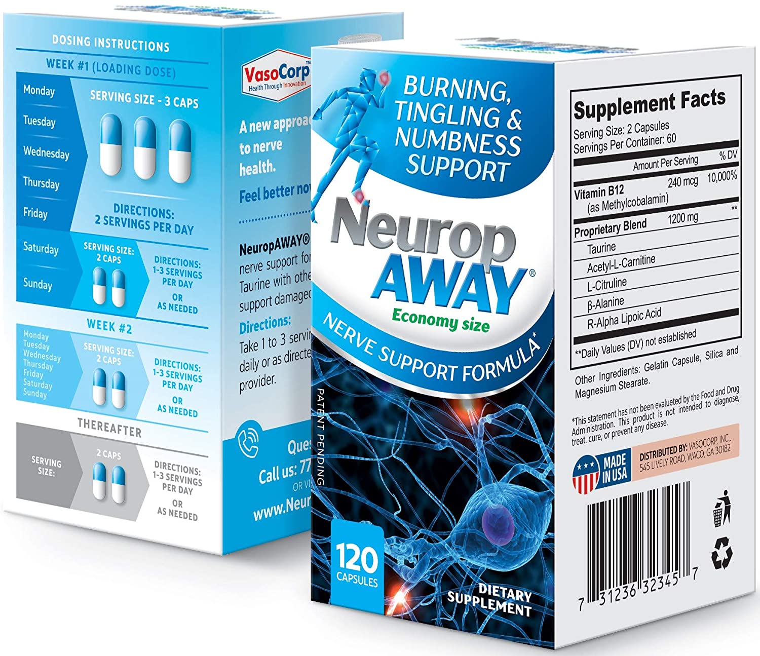 [アメリカ無料直送] [プレミアム商品][満足度上位]VasoCorp NeuropAWAY 神経痛