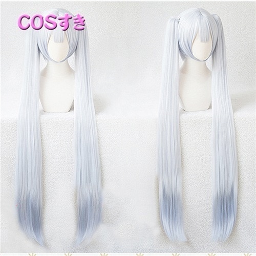 【短納期】初音ミク　雪巫女　vocaloid コスプレウィッグ かつら Cosplay イベント ハロウイン パーティー 変装用
