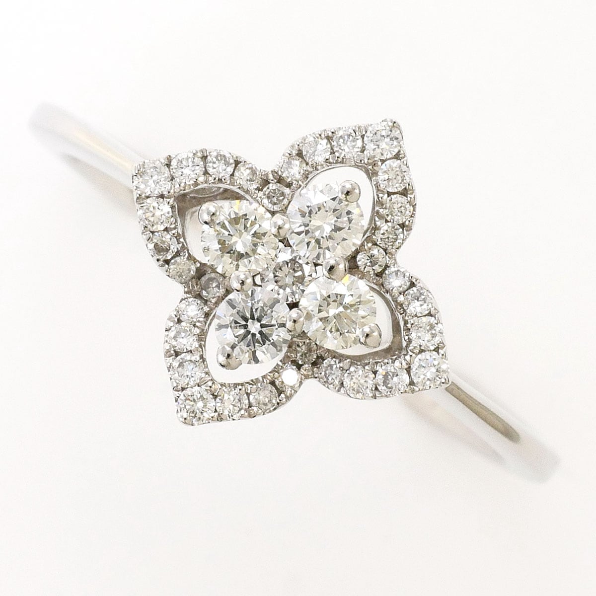 K18 18金 WG ホワイトゴールド リング・指輪 13号 ダイヤモンド 0.33 ct 総重量約2.6g 中古