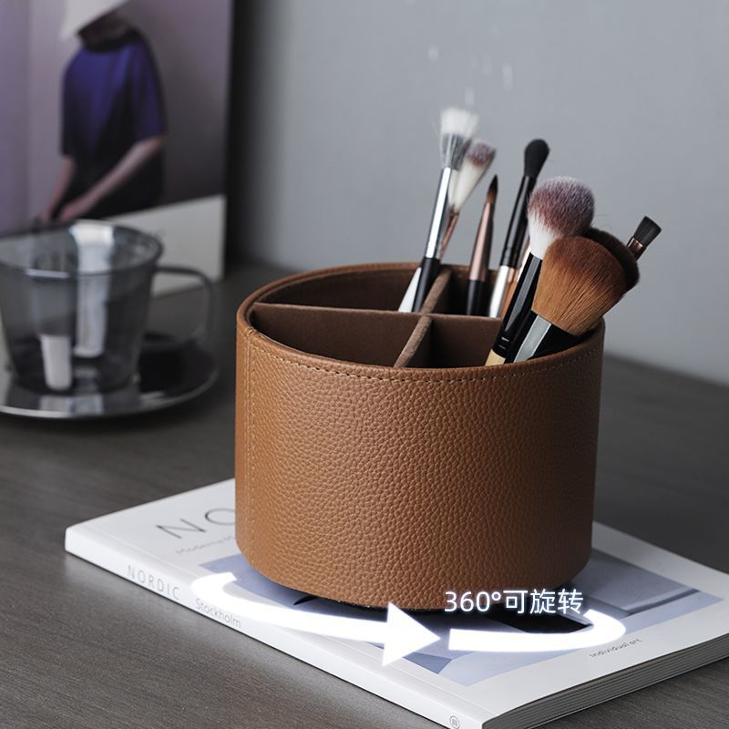 デスクトップ回転化粧ブラシホルダー化粧品棚化粧台アイシャドウブラシ口紅ケース革製ペンホルダー 4,090円