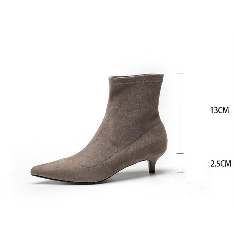ショートブーツ レディース ブーツ ピンヒール ポインテッドトゥ 無地 裏起毛 痛くない カジュアル ファション おしゃれ アウトドア 大人