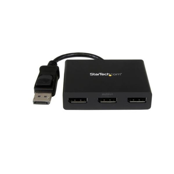 StarTech.com MSTハブ マルチモニタースピリッタ 4K対応 ディスプレイポート（オス）-（メス）x3口 Windows用ブラック MSTDP123DP 1個