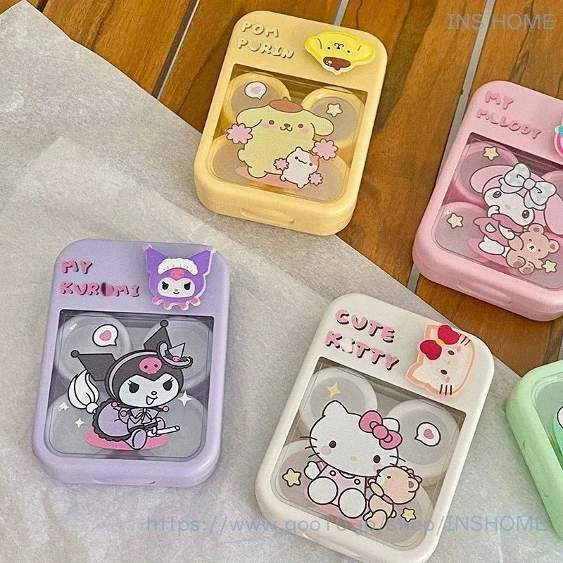 【激安本日限定】マイメロ マイメロディ シナモロール ちゃん ポチャッコ クロミ ポムポムプリン コンタクトケース コンタクトレンズ 収納ケース レンズケース 韓国雑貨