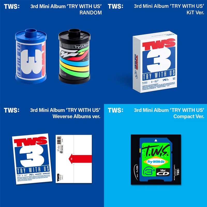 [5種セット] TWS ミニ3集アルバム [TRY WITH US] (一般版 2種 +Weverse+Compact+KiT) 韓国チャート反映 トゥアス