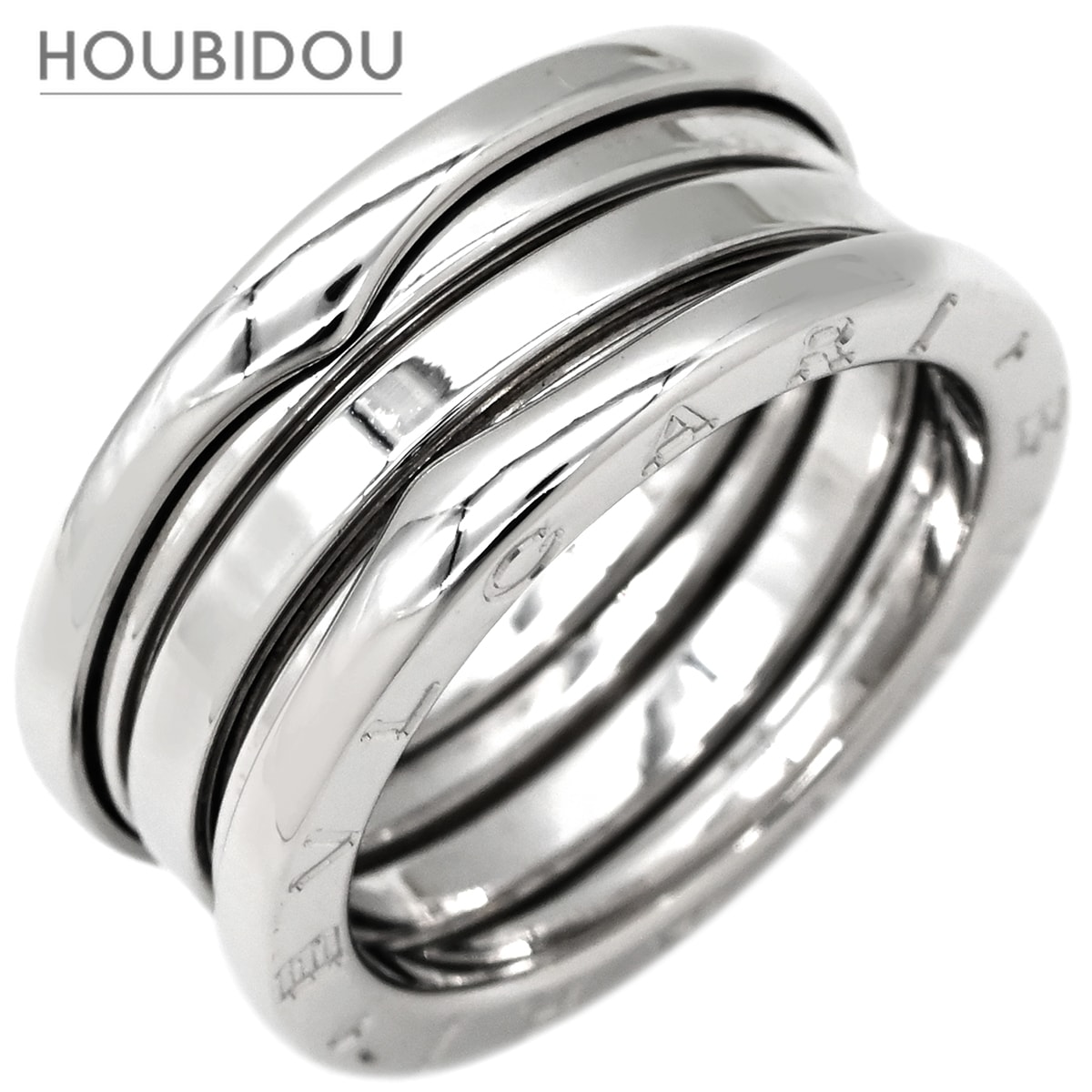 ブルガリ リング 指輪 ビーゼロワン B-zero1 3バンドリング ホワイトゴールド #54(JP14) BVLGARI 750 18金 14号【中古】