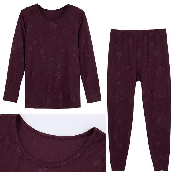 モダール 女性 上下肌着セット ジャカード 冬 女性用肌着 JHWIB902