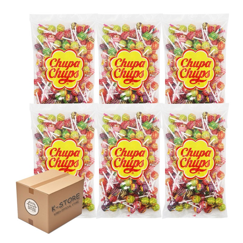 チュッパチャプス[卸販売] ChupaChups 大容量 7種味 1BOX (120個 x 6) 韓国 お菓子