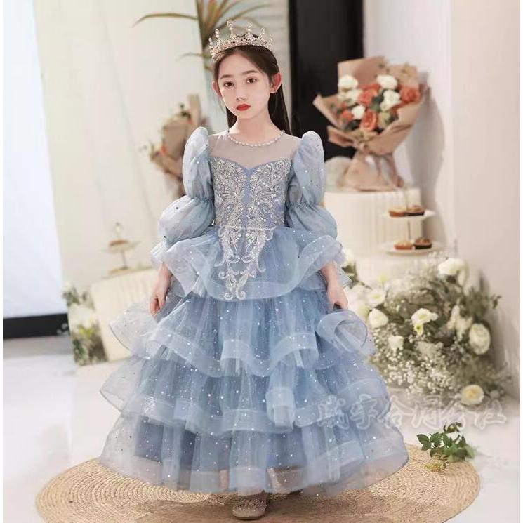 【急速出荷!】ルドレス カラードレス 子供ドレス ピアノ発表会 結婚式 ワンピース 女の子ドレス フォーマル ロング丈 七五三 結婚式 演奏会 誕生日 パーティードレス