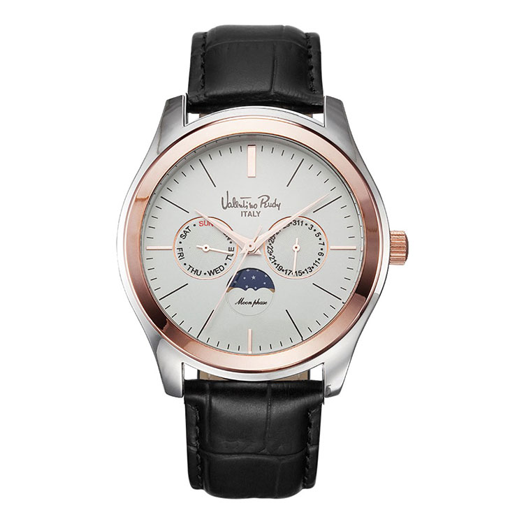 VR6574A-WTBK Mens watch Moonphase leather watch