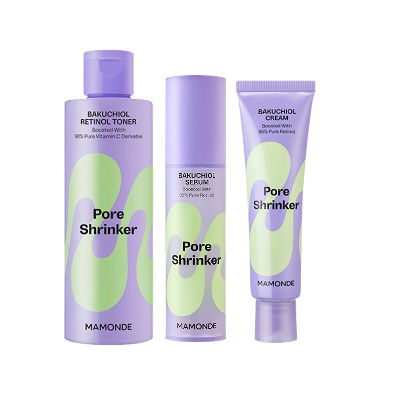 【2種/3種セット】 ポア シュリンカー バクチオール レチノール トナー,セラム,クリーム