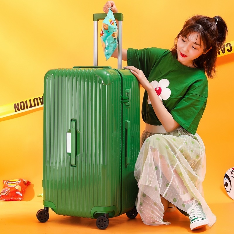 【急速出荷】 超大容量スーツケーススクラッチ防止ファスナーロッドケースユニバーサルホイール旅行32インチ眩しいパスワードボックス