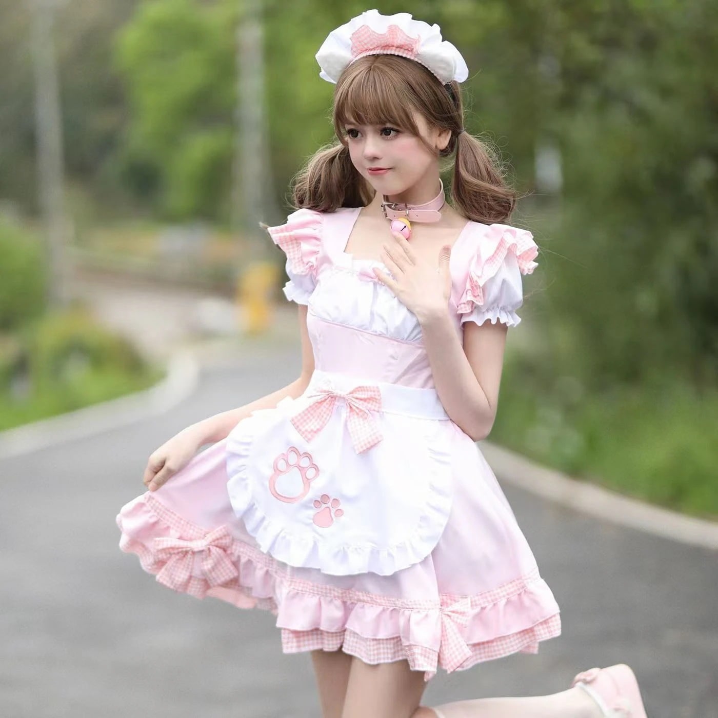 ロリータ猫コス服メイド服純欲キャワ娘ロリータスカートロリータ可愛い甘いワンピースメイド服