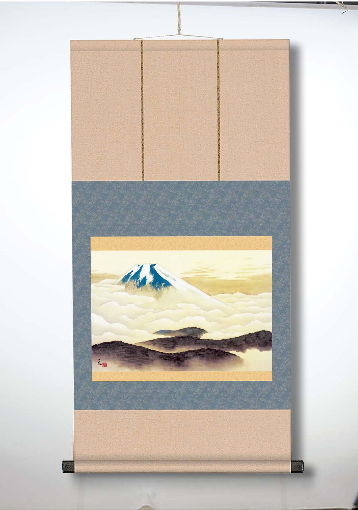 横山大観　霊峰富士掛軸(尺三)　霊峰不二H6-121