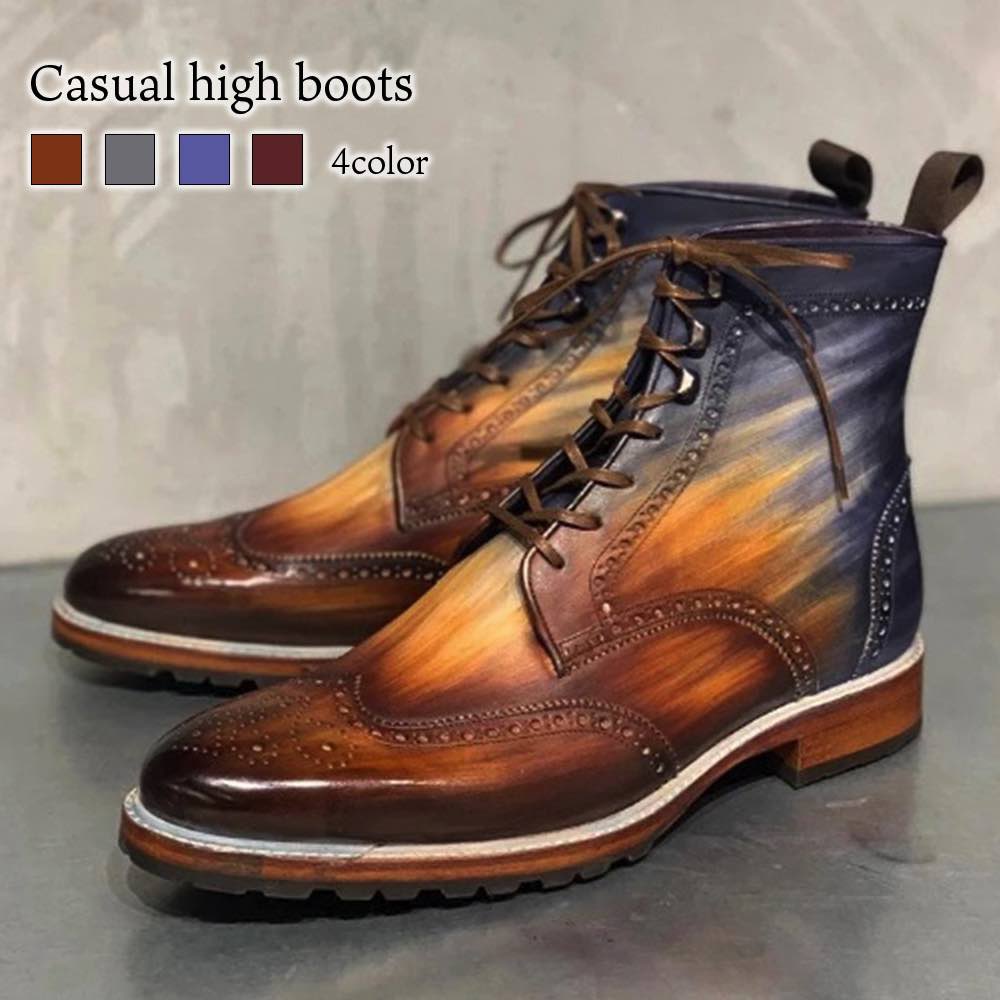 ビジネスシューズ メンズ カジュアルハイブーツ ウォーキング おすすめ 人気 ショートブーツ ブーツ スニーカー ストレートチップ 軽量 安い 防水 夏 紳士靴 冬 革 厚底 レザー 秋 歩きやすい 5,352円