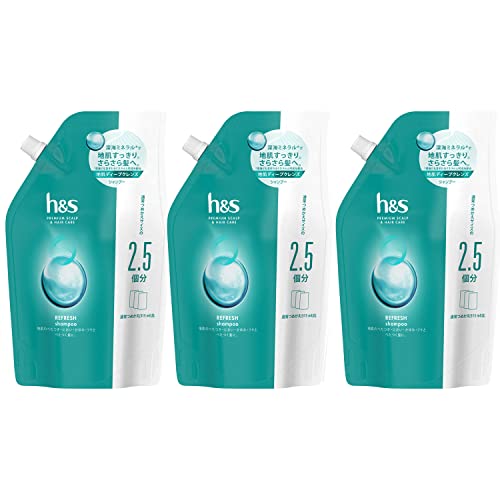 h＆s(エイチアンドエス) リフレッシュ シャンプー 詰替え 超特大 ×3個 セット