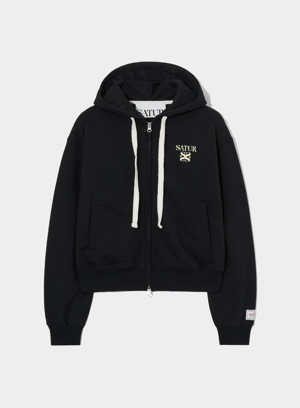 【SATUR】 CLASSIC LOGO HOOD ZIP-UP : CLASSIC BLACK