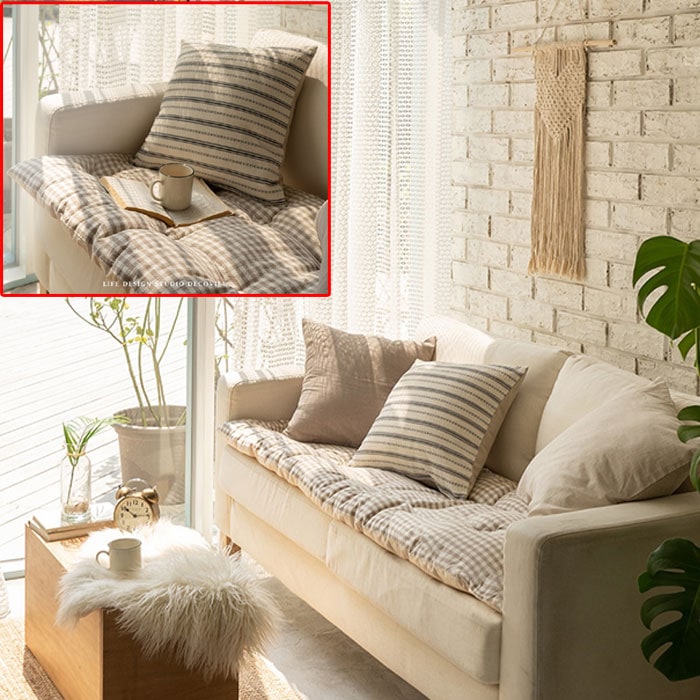 Deco View ソファパッドカバーメランウォッシングコットントッパーソファパッド