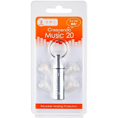 他サイト： CRESCENDO ライブ用耳栓 Music 20 S/M/L イヤープロテクター/音楽鑑賞/自然な音と通気性/3サイズのイヤーチップ付属の商品画像