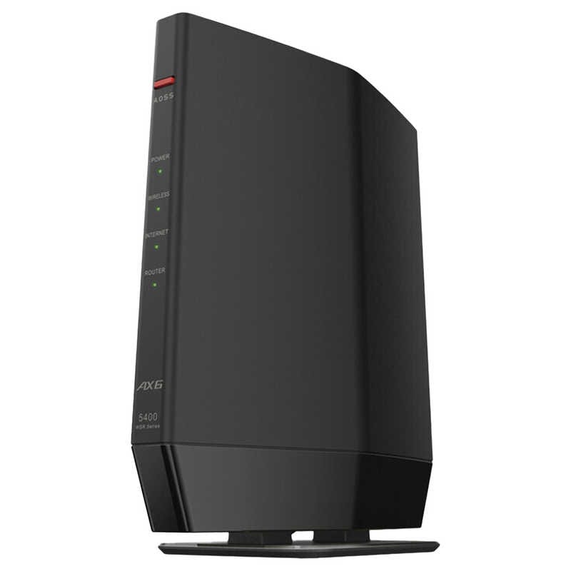 BUFFALO　Wi-Fiルーター 4803+573Mbps AirStation(ネット脅威ブロッカー2対応プレミアムモデル) ブラック　WSR-5400AX6P-BK