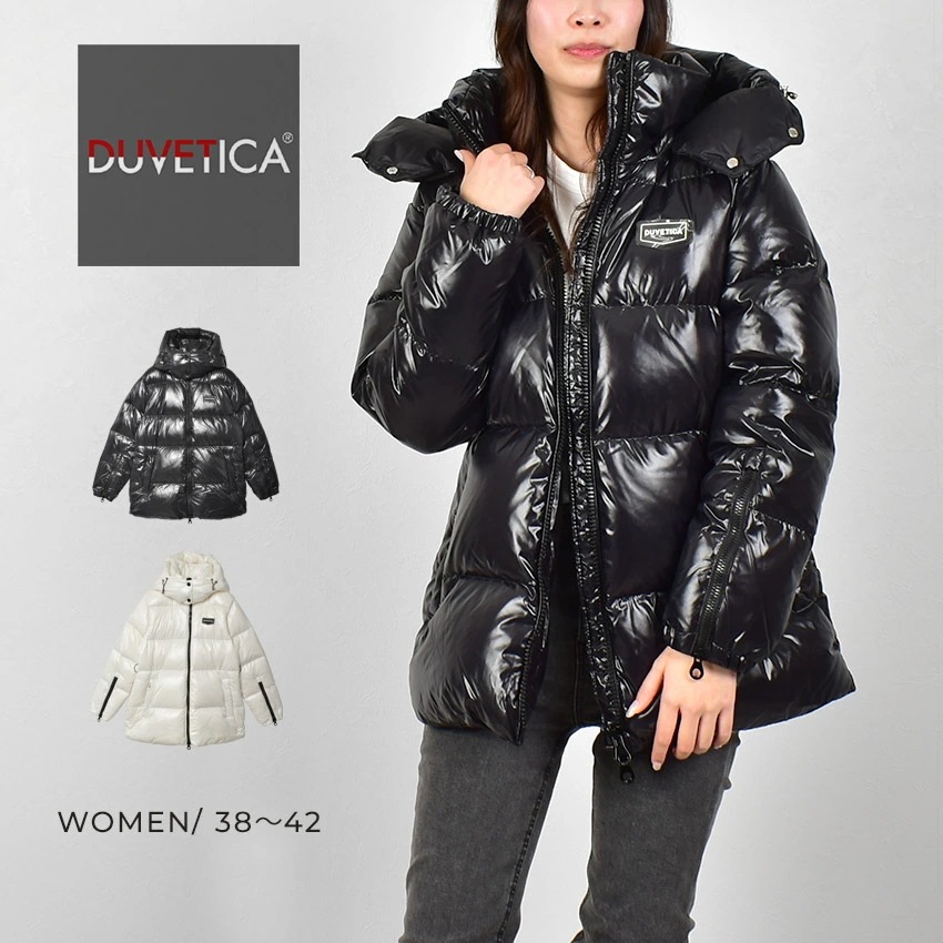 レディース アウター ダウン ジャケット コート 光沢 フード付き 長袖 上着 羽織り 防寒 温かい 暖かい 秋 冬 大人 おしゃれ ALLORO VDDJ02426K0001 ブランド フルジップ
