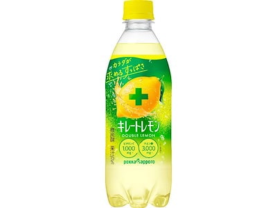 他サイト： キレートレモン Wレモン 500ml×24本 クエン酸 ビタミンC レモン果汁 炭酸飲料 ペットボトル ポッカサッポロの商品画像