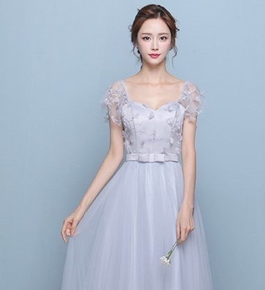 1967.シースルーレースフリルドレス（ブルー半袖）2019 春夏 sale 春夏 sale ワンピース フレア エレガント お呼ばれ パーティー 結婚式 披露宴 女子会 レストラン デート