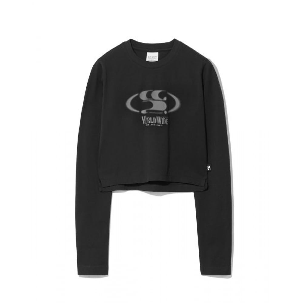 CODEGRAPHY WAVE ロゴ シンボル クロップ ロングスリーブ_ブラック