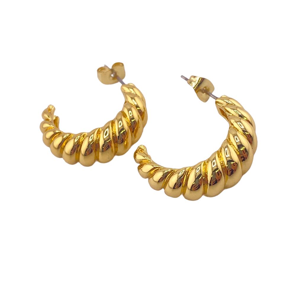 GOLD CROISSANT HOOP チタン ピアス ゴールド レディース ブランド