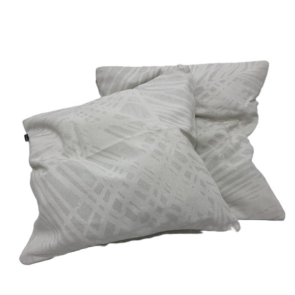 フランフラン リネンクッションカバー 3点 麻 白ブルー Francfranc フランフラン リネンクッションカバー 3点 麻 白ブルー