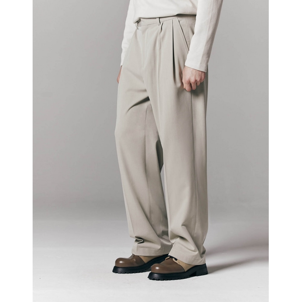 GIORDANO 113914 MWワイドスラックス_2color