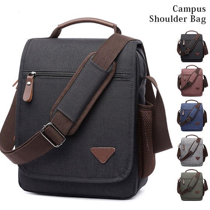 多機能 収納 通学 通勤 大容量 3way 撥水 カバン 縦型 帆布 キャンバス 肩掛け 斜めがけ メンズ ショルダーバッグ