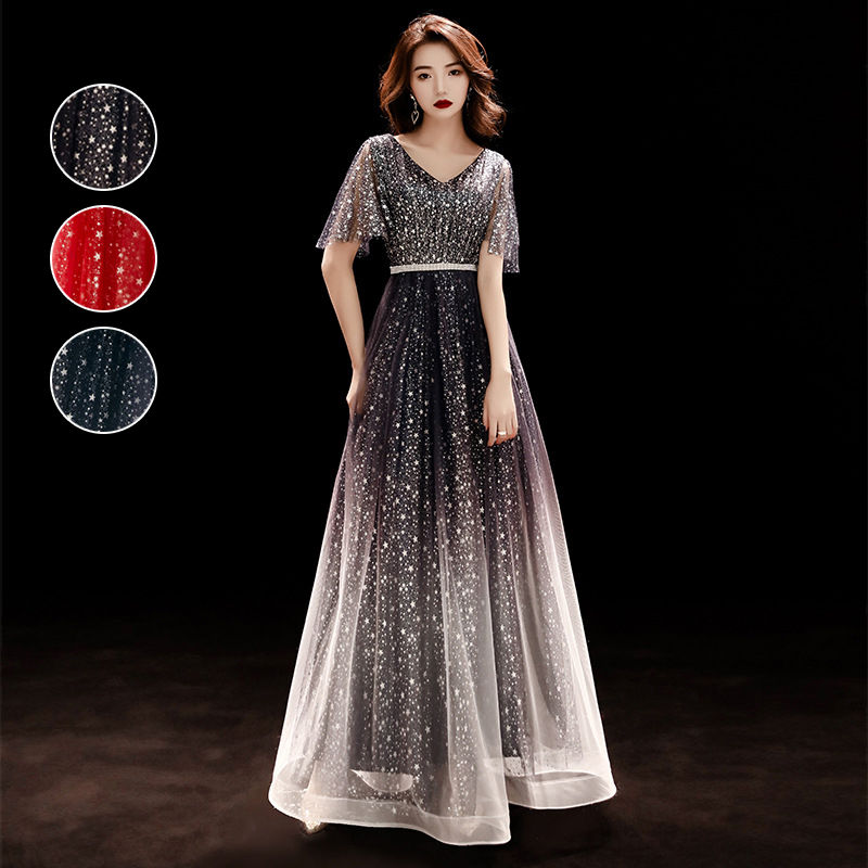 ウェディングドレス ウエディングドレス カラードレス ブラック ネイビー ワインレッド カクテルドレス ロングドレス パーティードレス 発表会ドレス 演奏会 ステージドレス コンクール イブニングドレ