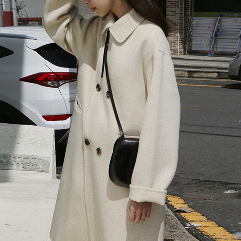 韓国ファッション レディース 長袖 ダッフルコート 秋冬 ミディアム長 ゆとり 服 オーバーコート 通勤OL 20代30代40代