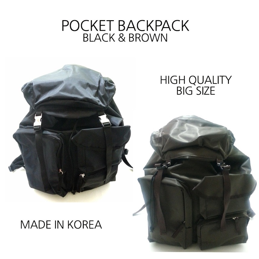 韓国の新しいホットファッションカジュアルスタイリッシュなメンズレディース2色ブラックブラウンポケットバックパックスクールトラベルバッグCrossbagハンドバッグクラッチバックパック