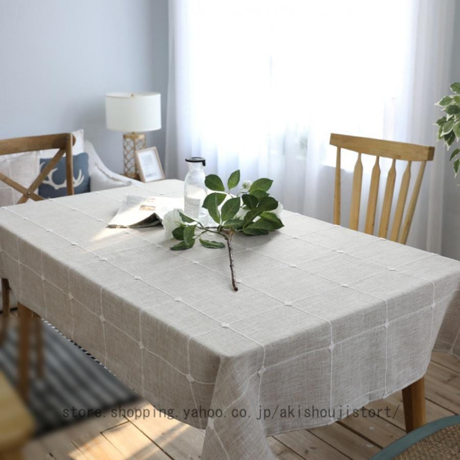 テーブルクロス チェック柄 テーブルマット デスクマット 北欧 おしゃれ ホテル 旅館 クロス 綿麻 食卓カバー 汚れ防止 応接室 テーブルマットお手入れ簡単 4,826円